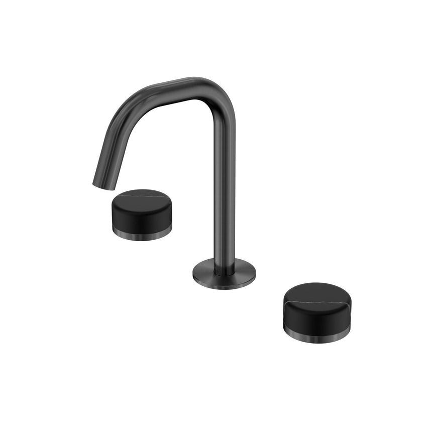 Nero Serenity Basin Set Edge Spout With Marquina Black Handle Gun Metal Tapware Nero Default Title
