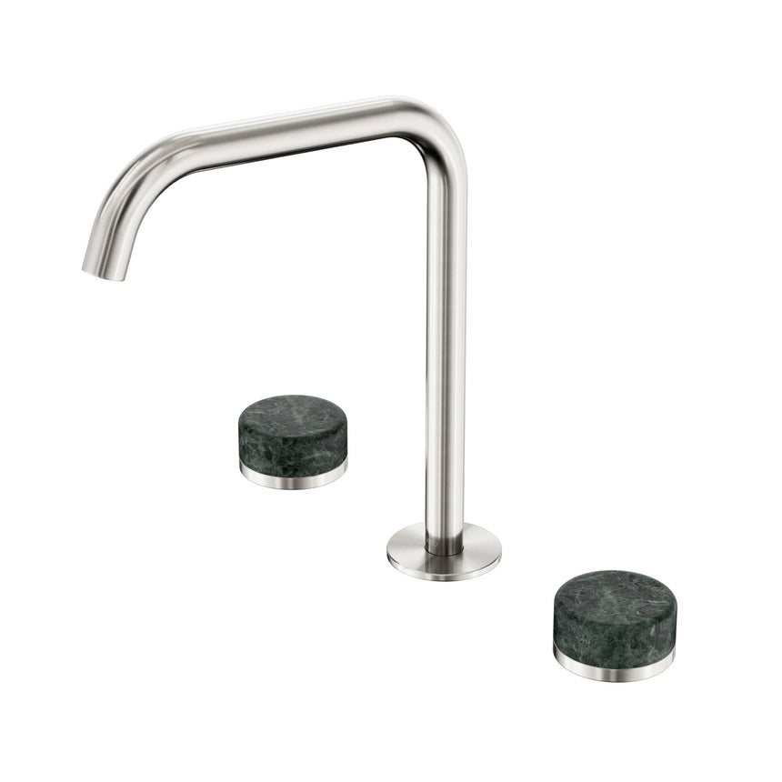Nero Serenity Bath/Kitchen Set Edge Spout With Verde Alpi Handle Brushed Nickel Tapware Nero Default Title