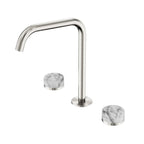 Nero Serenity Bath/Kitchen Set Edge Spout With Arabescato Corchia Handle Brushed Nickel