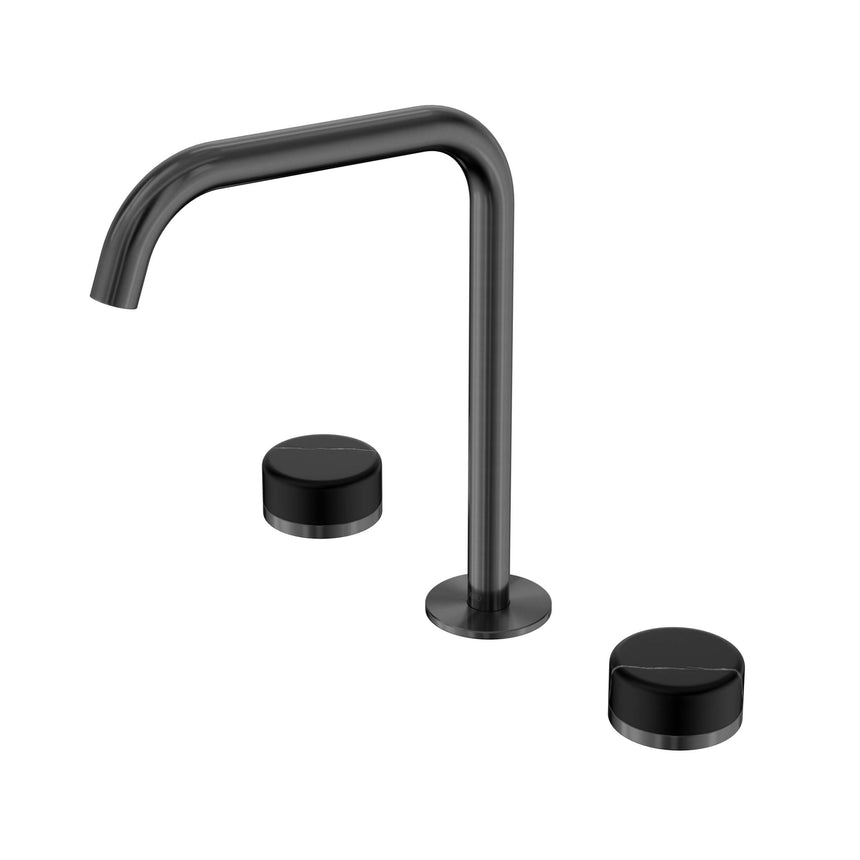 Nero Serenity Bath/Kitchen Set Edge Spout With Marquina Black Handle Gun Metal Tapware Nero Default Title
