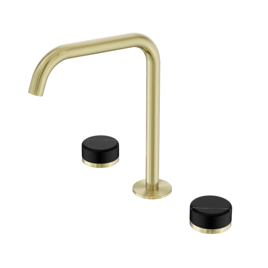 Nero Serenity Bath/Kitchen Set Edge Spout With Marquina Black Handle Brushed Gold Tapware Nero Default Title