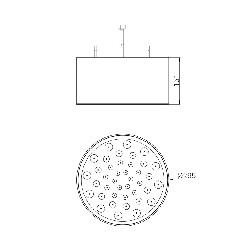 Nero Serenity Ceiling Shower Head Brushed Nickel Shower Nero