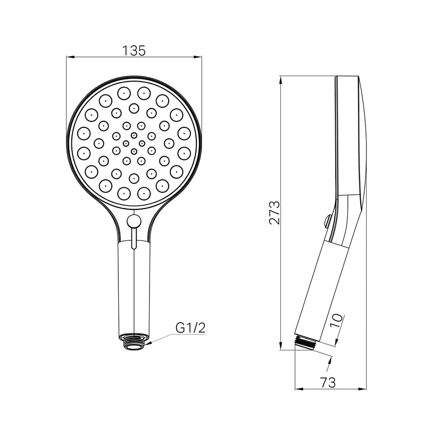 Nero Serenity Hand Shower Chrome Shower Nero