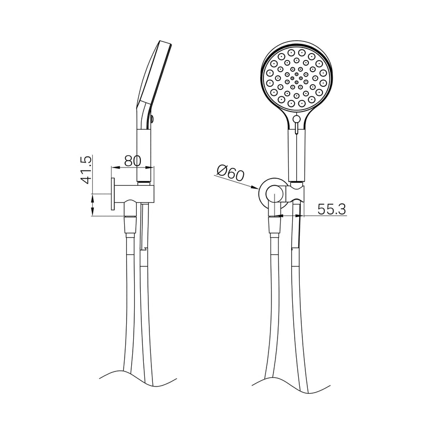 Nero Serenity Hand Held Shower Brushed Nickel Shower Nero