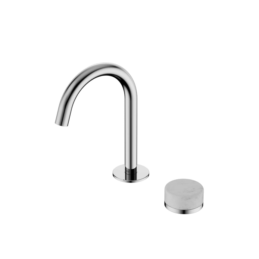 Nero Serenity Progressive Basin Mixer Arc Spout With Carrara Handle Chrome Tapware Nero Default Title