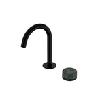 Nero Serenity Progressive Basin Mixer Arc Spout With Verde Alpi Handle Matte Black