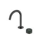 Nero Serenity Progressive Basin Mixer Arc Spout With Verde Alpi Handle Gun Metal