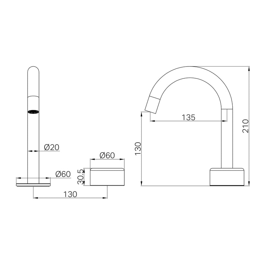 Nero Serenity Progressive Basin Mixer Arc Spout With Metal Handle Brushed Nickel Tapware Nero