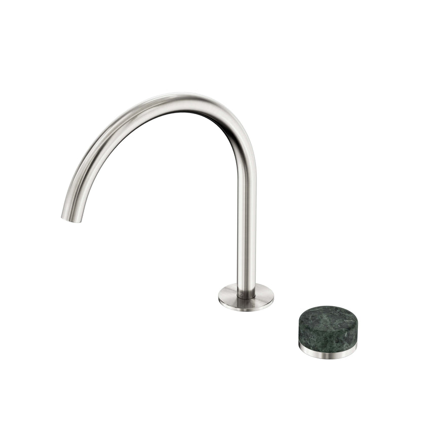 Nero Serenity Progressive Bath/Kitchen Mixer Arc Spout With Verde Alpi Handle Brushed Nickel Tapware Nero Default Title