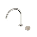 Nero Serenity Progressive Bath/Kitchen Mixer Arc Spout With Rome Travertine Handle Brushed Nickel