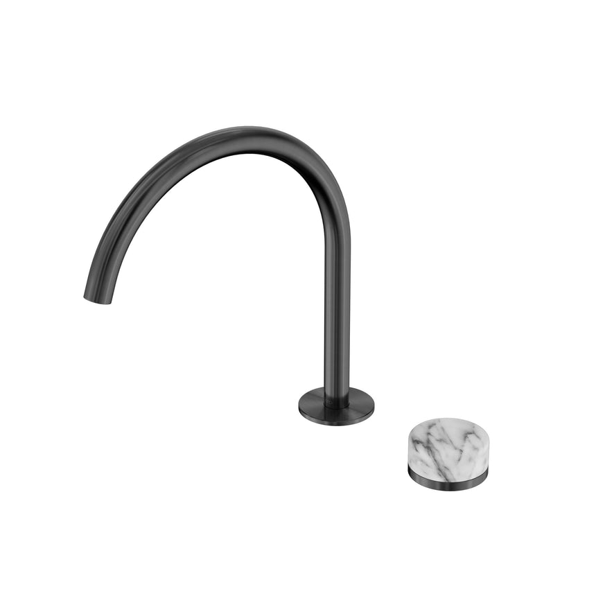 Nero Serenity Progressive Bath/Kitchen Mixer Arc Spout With Arabescato Corchia Handle Gun Metal Tapware Nero Default Title