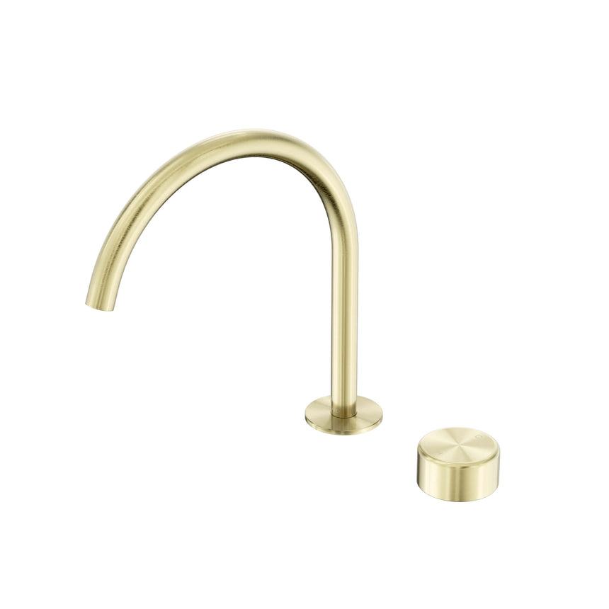 Nero Serenity Progressive Bath/Kitchen Mixer Arc Spout With Metal Handle Brushed Gold Tapware Nero Default Title