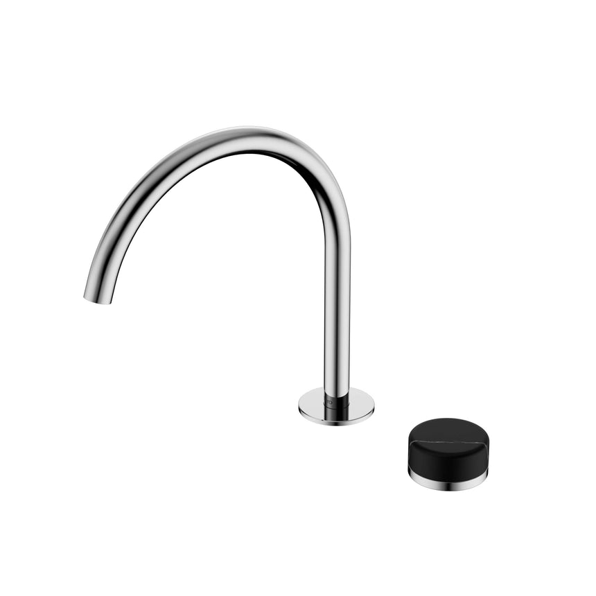 Nero Serenity Progressive Bath/Kitchen Mixer Arc Spout With Marquina Black Handle Chrome Tapware Nero Default Title