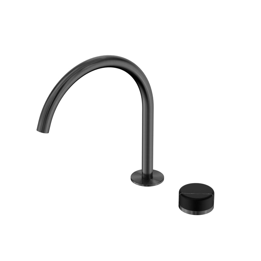 Nero Serenity Progressive Bath/Kitchen Mixer Arc Spout With Marquina Black Handle Gun Metal Tapware Nero Default Title