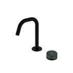 Nero Serenity Progressive Basin Mixer Edge Spout With Verde Alpi Handle Matte Black