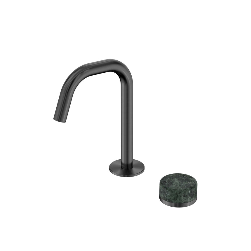 Nero Serenity Progressive Basin Mixer Edge Spout With Verde Alpi Handle Gun Metal Tapware Nero Default Title