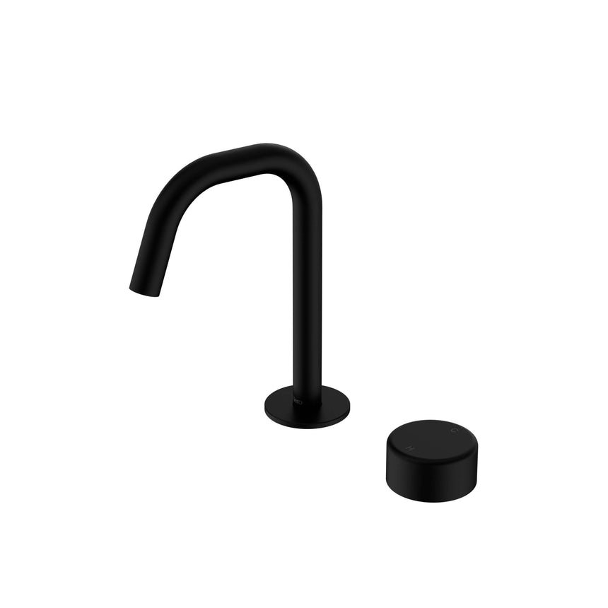 Nero Serenity Progressive Basin Mixer Edge Spout With Metal Handle Matte Black Tapware Nero Default Title