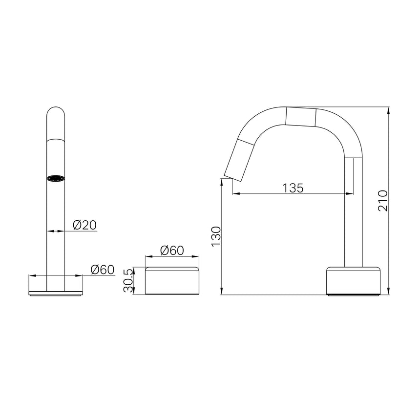 Nero Serenity Progressive Basin Mixer Edge Spout With Metal Handle Gun Metal Tapware Nero