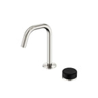 Nero Serenity Progressive Basin Mixer Edge Spout With Marquina Black Handle Brushed Nickel
