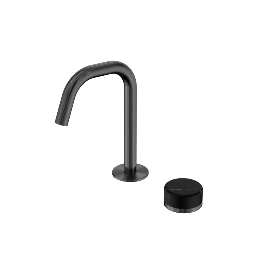 Nero Serenity Progressive Basin Mixer Edge Spout With Marquina Black Handle Gun Metal Tapware Nero Default Title