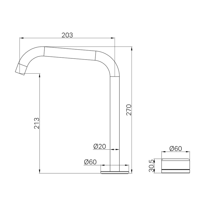 Nero Serenity Progressive Bath/Kitchen Mixer Edge Spout With Carrara Handle Gun Metal Tapware Nero