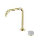 Nero Serenity Progressive Bath/Kitchen Mixer Edge Spout With Carrara Handle Brushed Gold