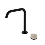 Nero Serenity Progressive Bath/Kitchen Mixer Edge Spout With Rome Travertine Handle Matte Black