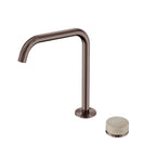 Nero Serenity Progressive Bath/Kitchen Mixer Edge Spout With Rome Travertine Handle Brushed Bronze