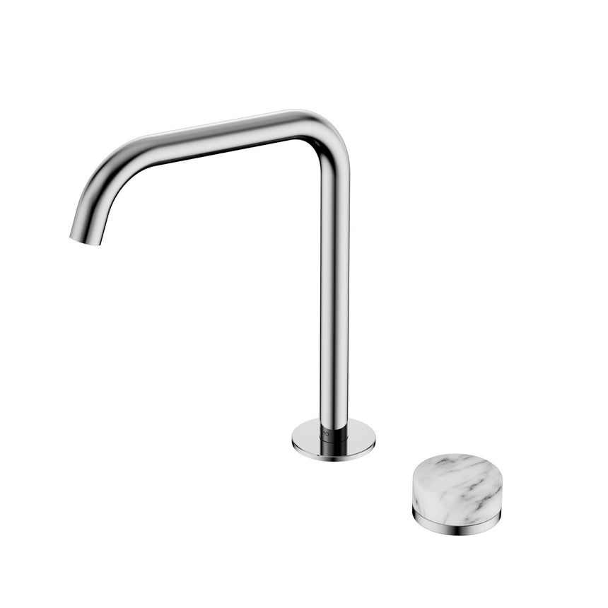 Nero Serenity Progressive Bath/Kitchen Mixer Edge Spout With Arabescato Corchia Handle Chrome Tapware Nero Default Title