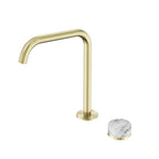Nero Serenity Progressive Bath/Kitchen Mixer Edge Spout With Arabescato Corchia Handle Brushed Gold