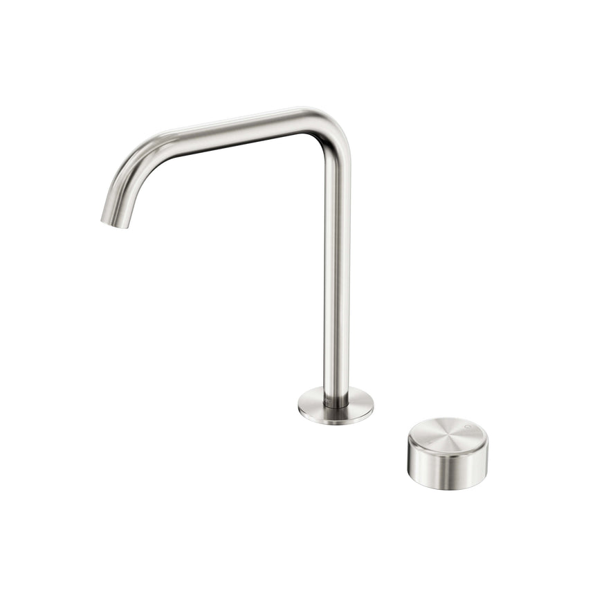 Nero Serenity Progressive Bath/Kitchen Mixer Edge Spout With Metal Handle Brushed Nickel Tapware Nero Default Title