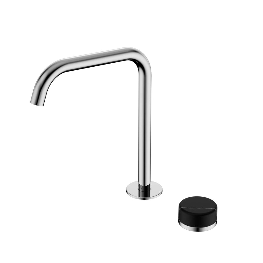 Nero Serenity Progressive Bath/Kitchen Mixer Edge Spout With Marquina Black Handle Chrome Tapware Nero Default Title