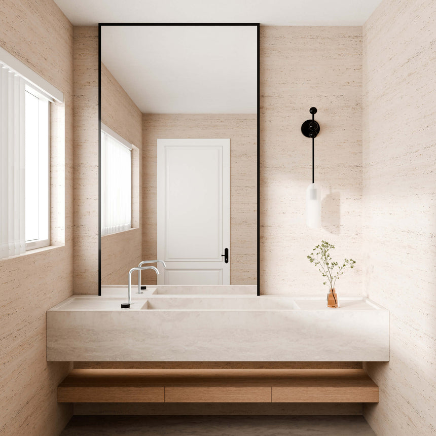 Nero Serenity Progressive Bath/Kitchen Mixer Edge Spout With Marquina Black Handle Brushed Nickel Tapware Nero