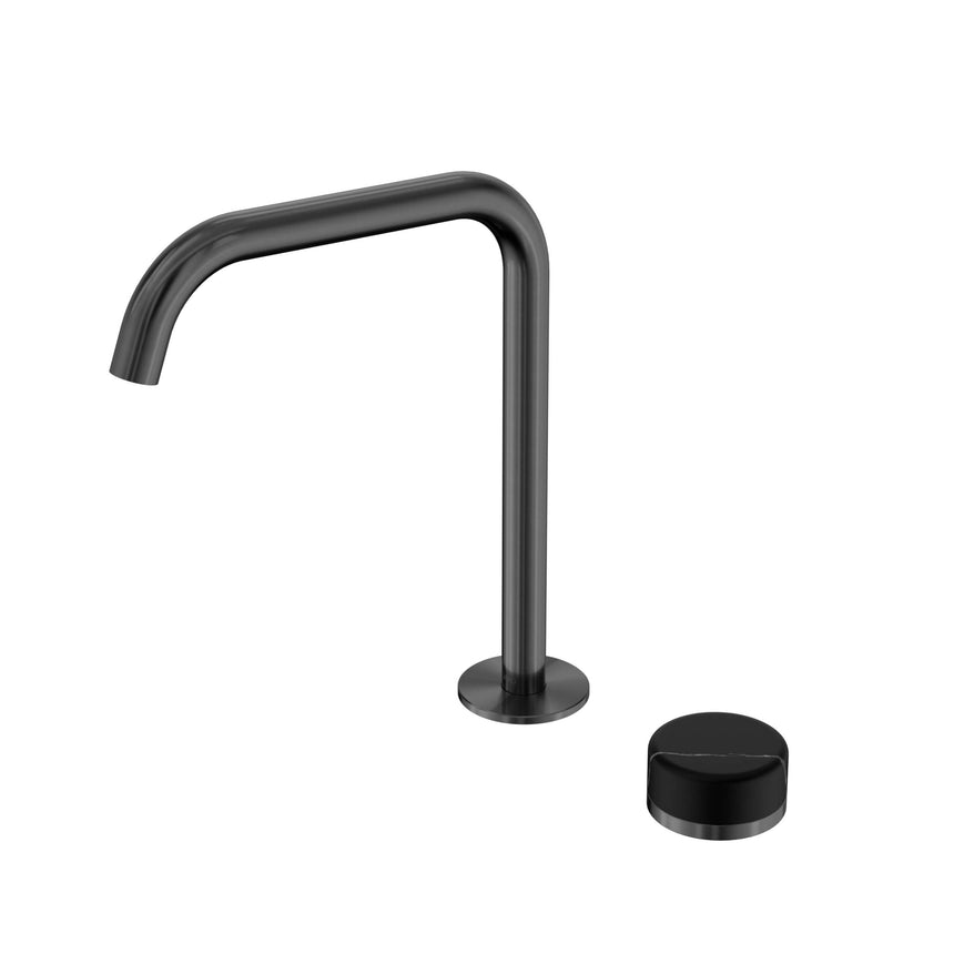 Nero Serenity Progressive Bath/Kitchen Mixer Edge Spout With Marquina Black Handle Gun Metal Tapware Nero Default Title