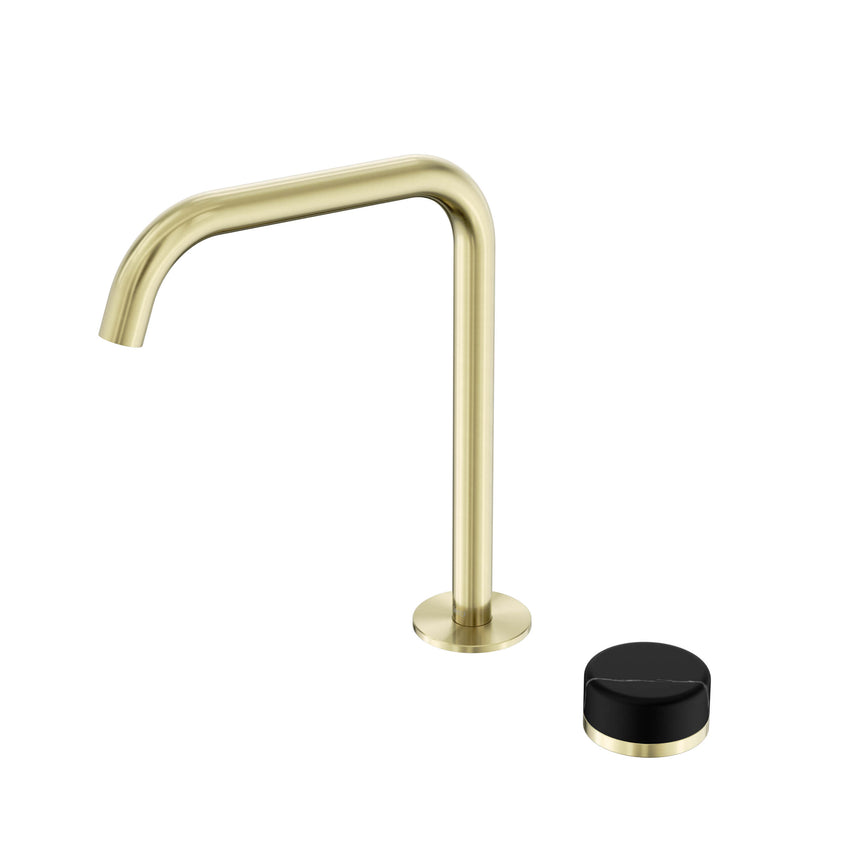 Nero Serenity Progressive Bath/Kitchen Mixer Edge Spout With Marquina Black Handle Brushed Gold Tapware Nero Default Title