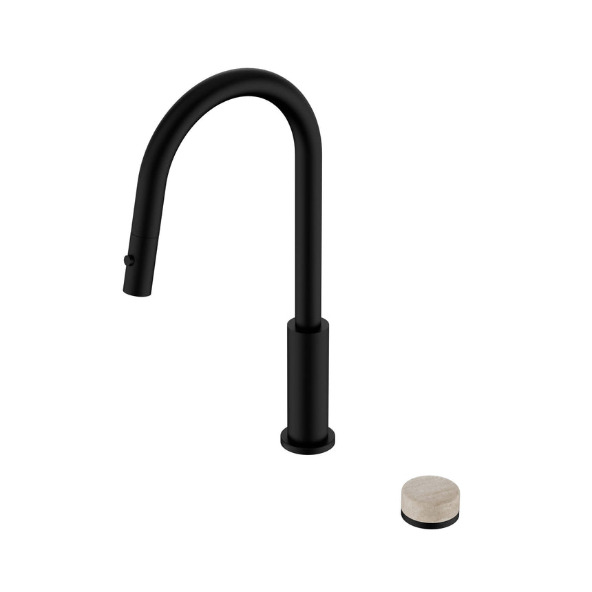 Nero Serenity Progressive Pull Out kitchen Set With Rome Travertine Handle Matte Black Tapware Nero Default Title