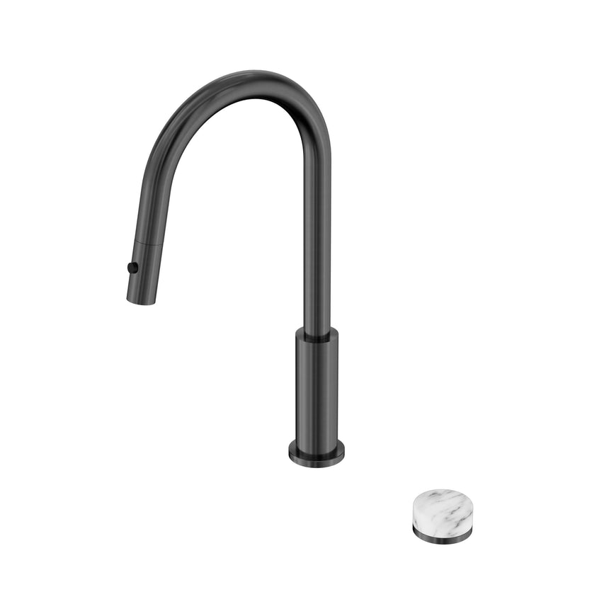 Nero Serenity Progressive Pull Out kitchen Set With Arabescato Corchia Handle Gun Metal Tapware Nero Default Title