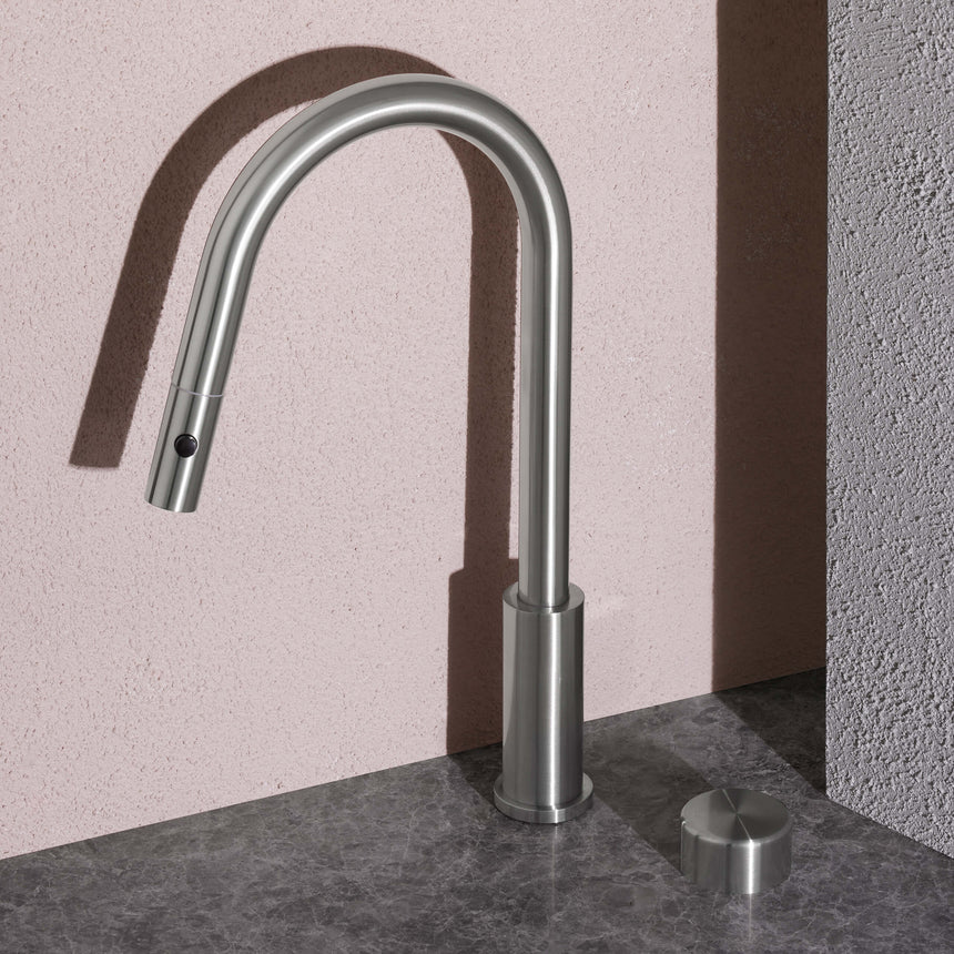 Nero Serenity Progressive Pull Out kitchen Set With Metal Handle Chrome Tapware Nero