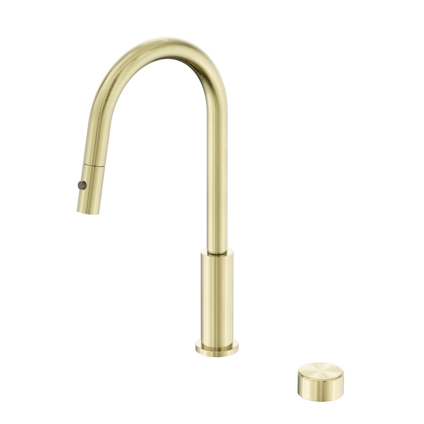Nero Serenity Progressive Pull Out kitchen Set With Metal Handle Brushed Gold Tapware Nero Default Title