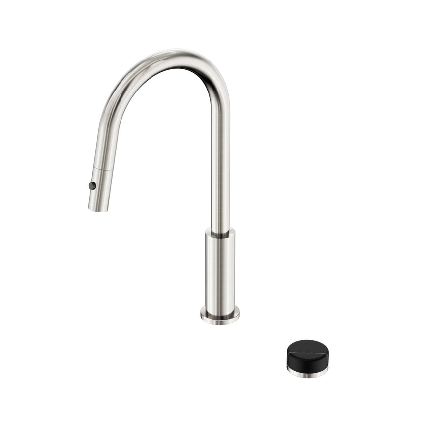 Nero Serenity Progressive Pull Out kitchen Set With Marquina Black Handle Brushed Nickel Tapware Nero Default Title