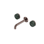 Nero Serenity Wall Basin Set 160mm Spout With Verde Alpi Handle Brushed Bronze
