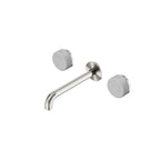 Nero Serenity Wall Basin Set 185mm Spout With Carrara Handle Brushed Nickel