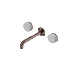 Nero Serenity Wall Basin Set 185mm Spout With Carrara Handle Brushed Bronze