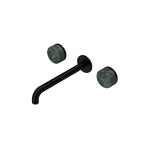 Nero Serenity Wall Basin Set 220mm Spout With Verde Alpi Handle Matte Black