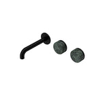 Nero Serenity Wall Basin Set 160mm Offset Spout With Verde Alpi Handle Matte Black
