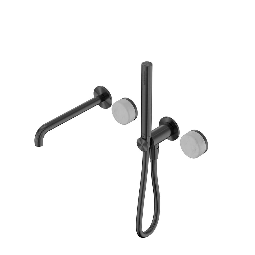 Nero Serenity Progressive Shower System With Spout With Carrara Handle And Slim Shower Gun Metal Tapware Nero Default Title