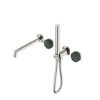 Nero Serenity Progressive Shower System With Spout With Verde Alpi Handle And Slim Shower Brushed Nickel