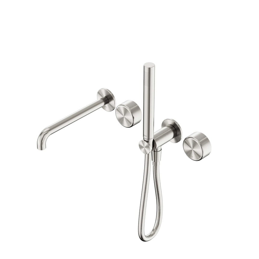 Nero Serenity Progressive Shower System With Spout With Metal Handle And Slim Shower Brushed Nickel Tapware Nero Default Title