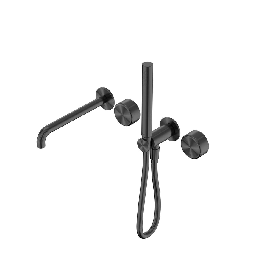 Nero Serenity Progressive Shower System With Spout With Metal Handle And Slim Shower Gun Metal Tapware Nero Default Title