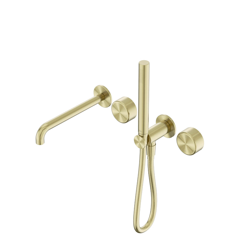 Nero Serenity Progressive Shower System With Spout With Metal Handle And Slim Shower Brushed Gold Tapware Nero Default Title
